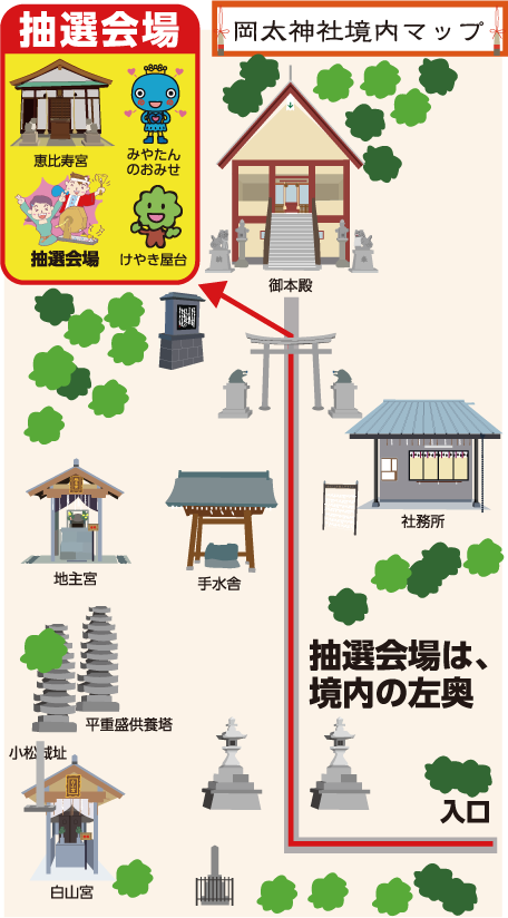 岡太神社境内マップ